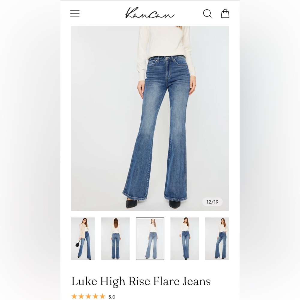 Kancan Luke High Rise Flare Jeans